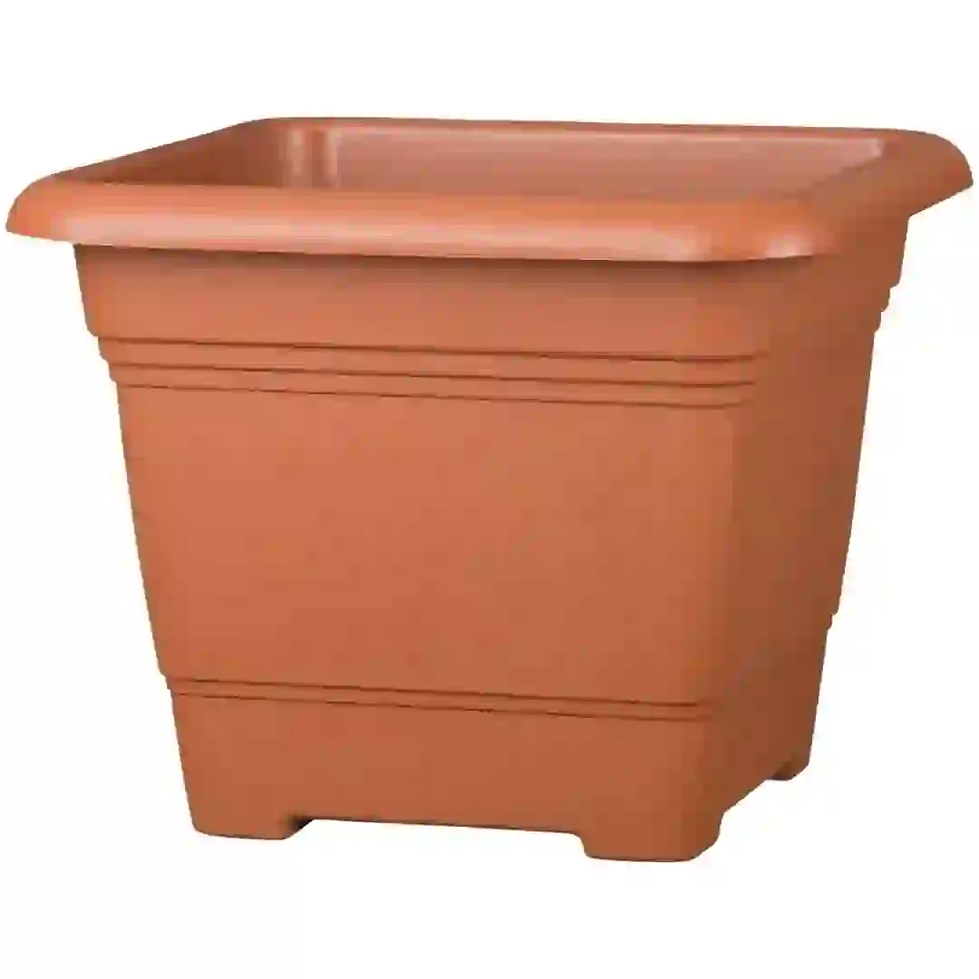 Scheurich Nora Plastic Plant Pot (22.7 x 22.7 x 18.2 cm, Terracotta)