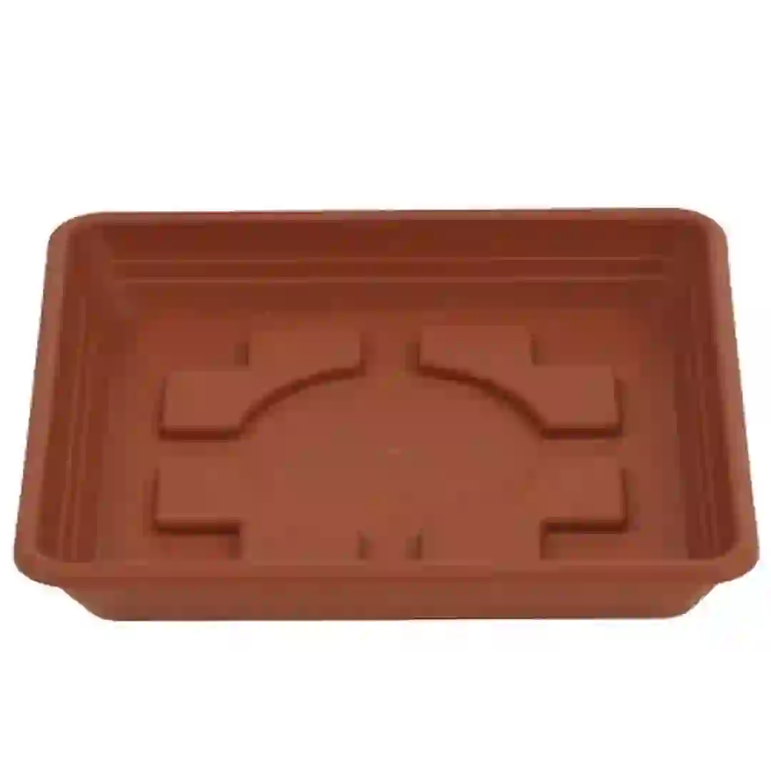 Scheurich Lara Square Plastic Saucer (39.9 x 39.9 x 5.3 cm, Terracotta)