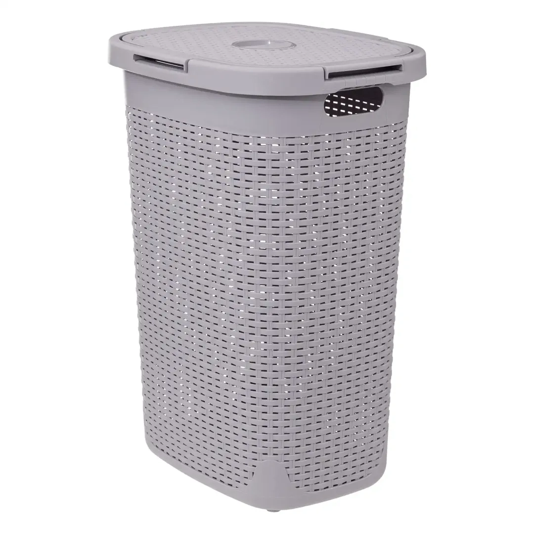 5Five Plastic Laundry Basket (60 L, Pearl Gray)