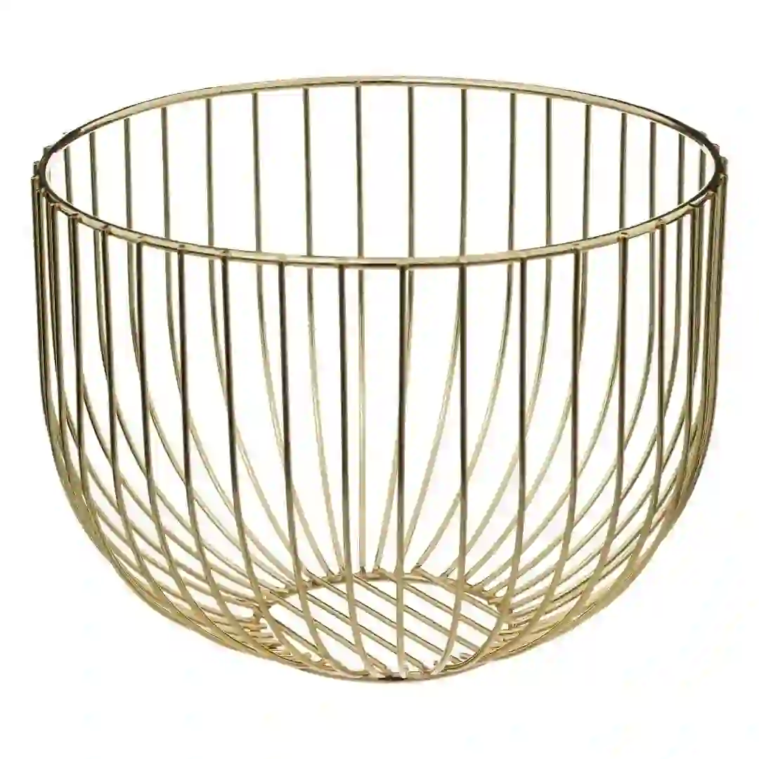 SG Metal Fruit Basket (22 x 16.8 cm, Gold)