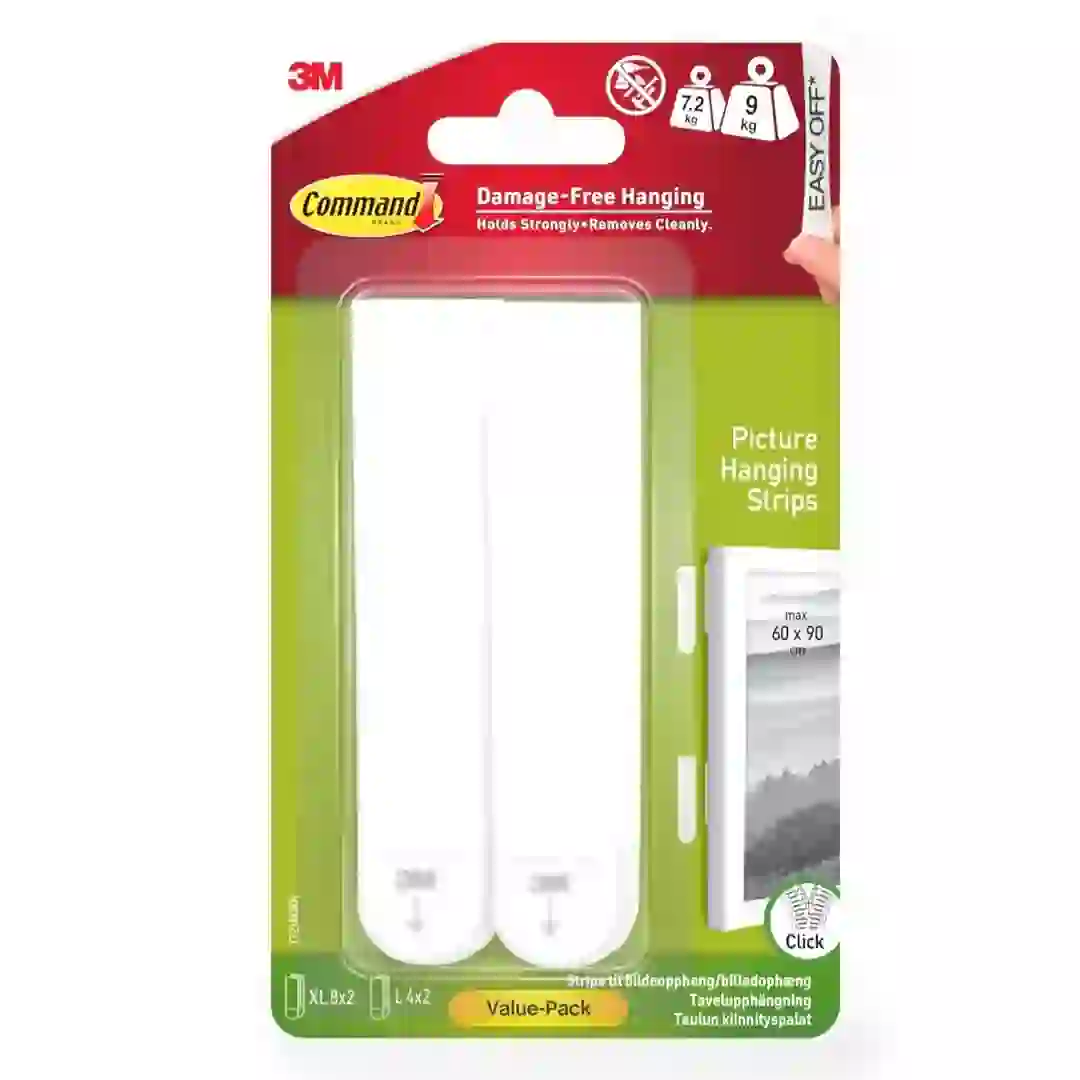 3M Command Picture Hanging Strips (12 Pairs, White)