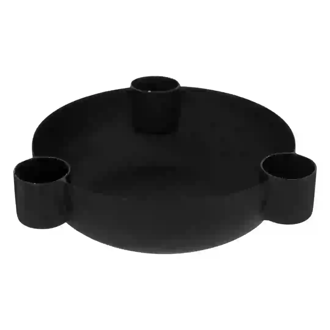 Atmosphera Jiling Metal Candle Holder (14 x 4 cm, Black)