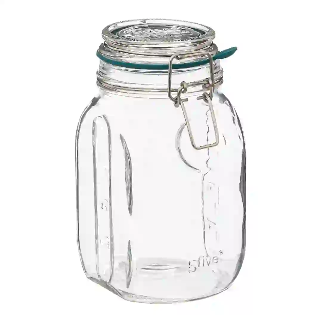 5Five Glass Food Storage Jar (1 L, Clear)