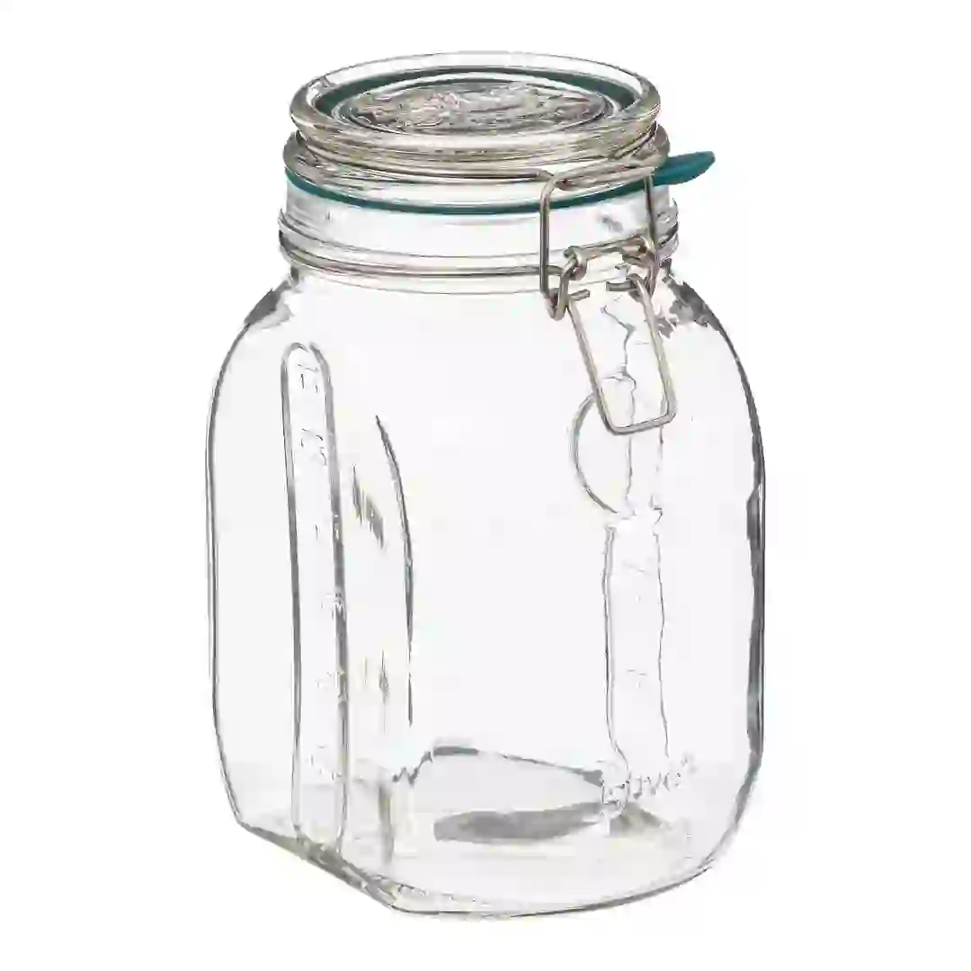 5Five Glass Food Storage Jar (1.5 L, Clear)