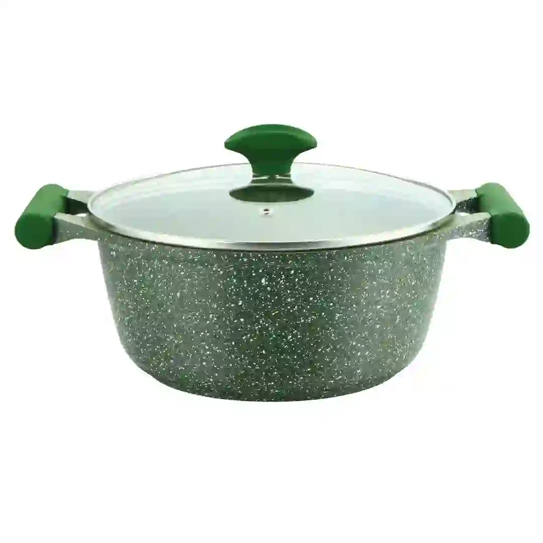 Prestige Essentials Non-Stick Granite Casserole W/Lid & Aluminum Base (20 cm, Green)