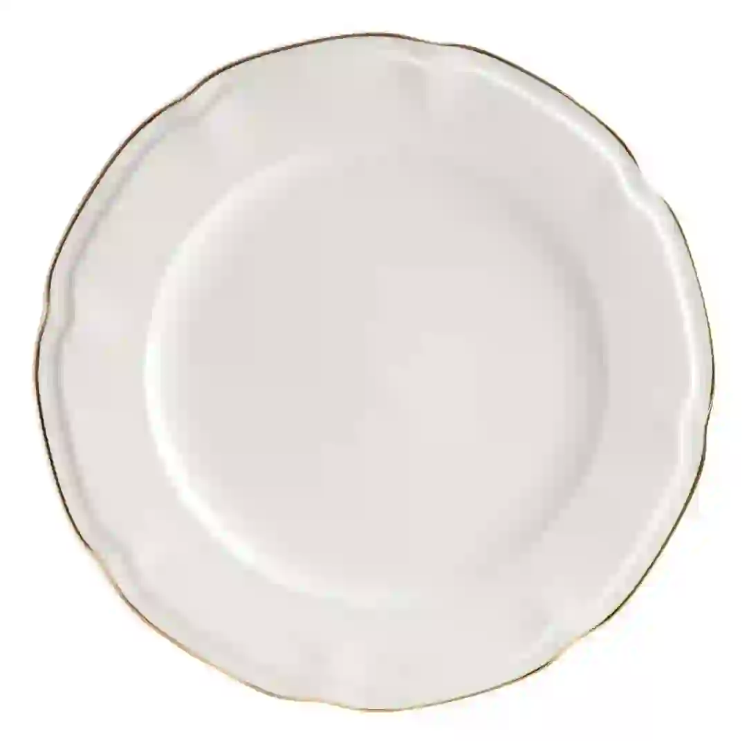 Orchid Earl Embossed New Bone China Dinner Plate (26.5 x 1.5 cm, White)