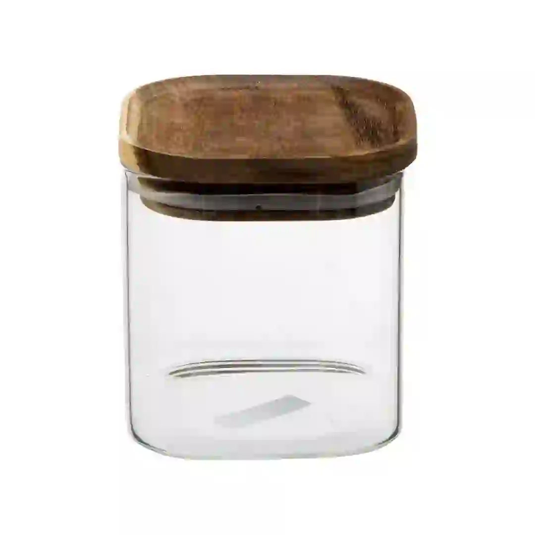 5Five Airtight Glass & Acacia Jar (600 ml)