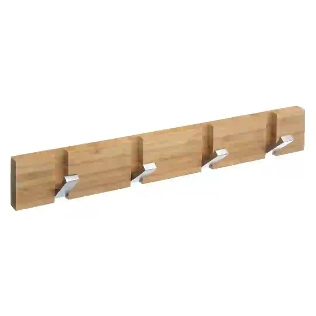 5Five 4-Hook Bamboo Hanging Rack (6 x 2 x 40 cm, Natural)