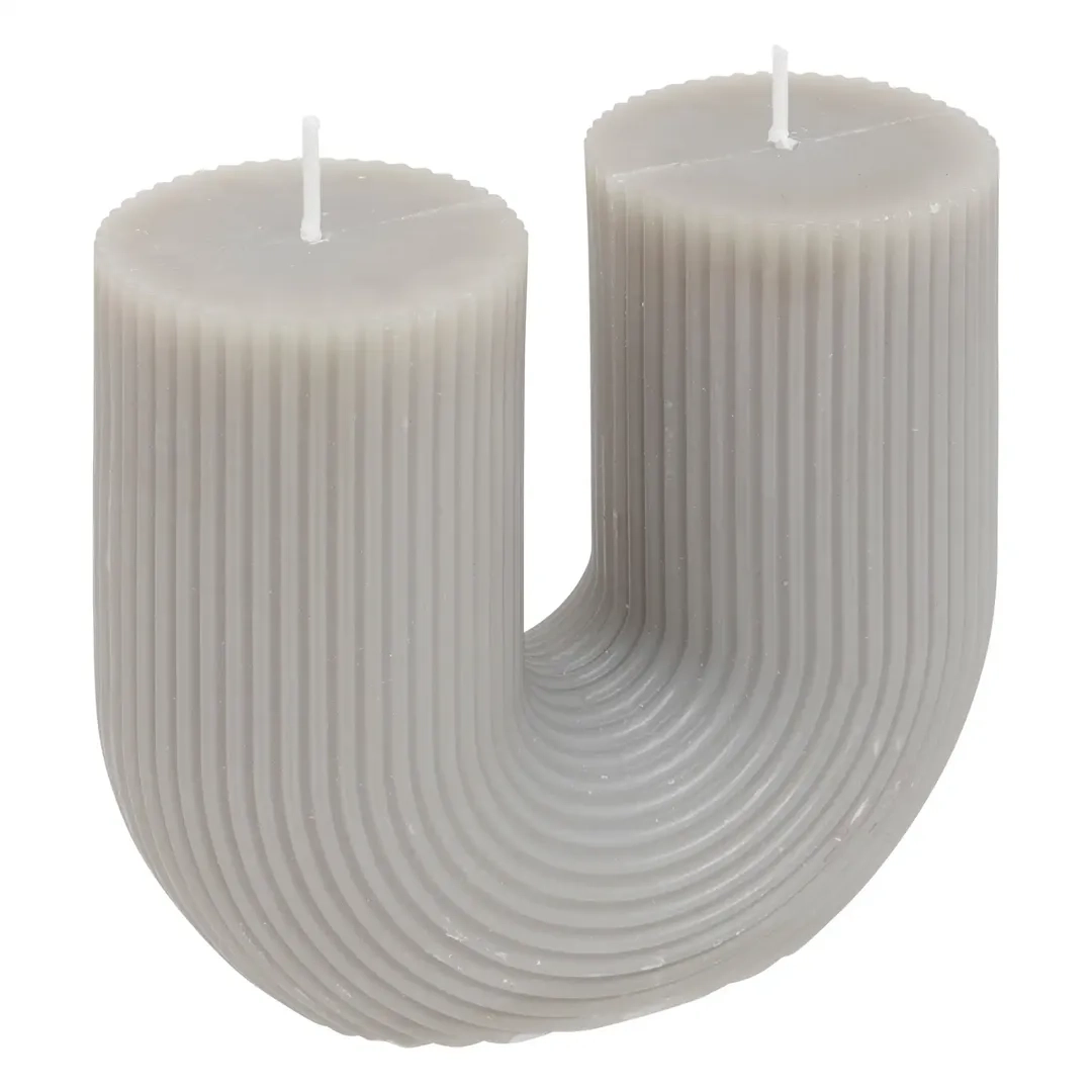 Atmosphera Demi U-Shaped Candle (11 x 5.1 x 12 cm, Light Gray)