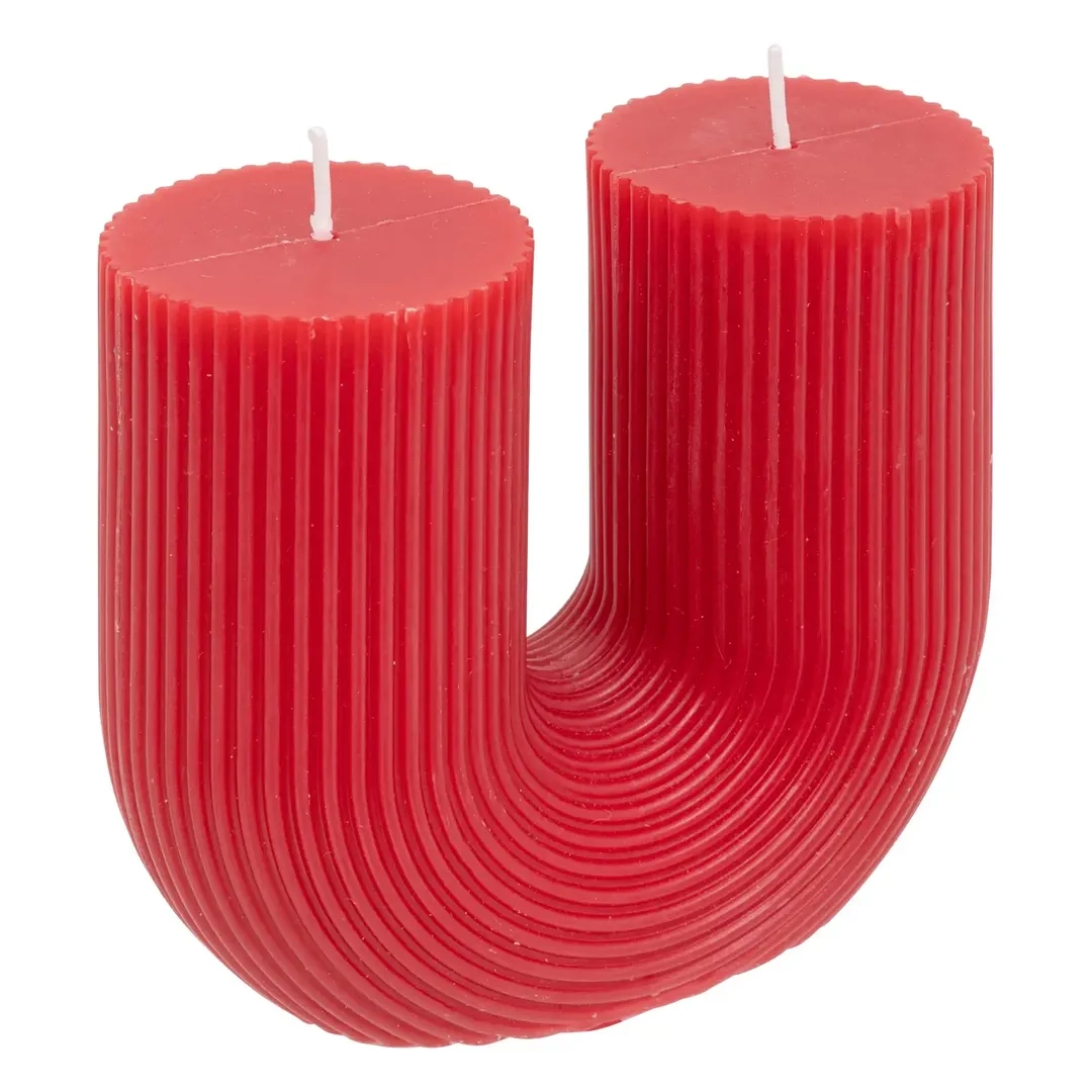 Atmosphera Demi U-Shaped Candle (11 x 5.1 x 12 cm, Red)