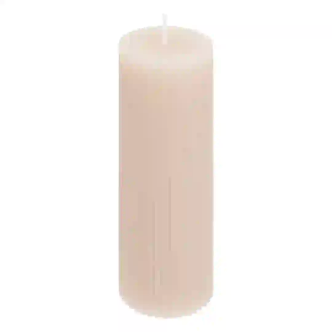 Atmosphera Demi Decorative Stripe Candle (5 x 14 cm, Taupe)