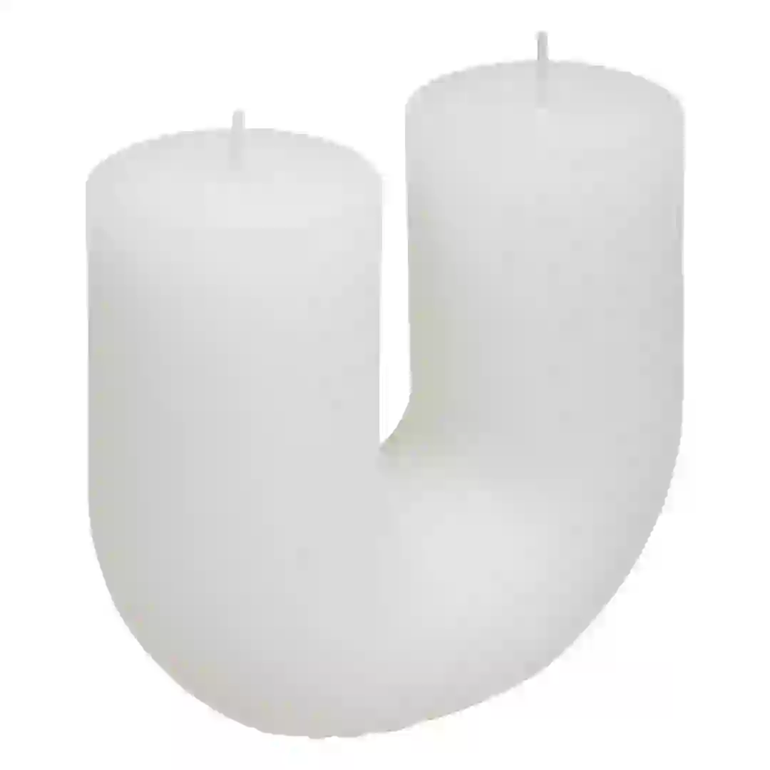 Atmosphera Demi U-Shaped Candle (11 x 5.1 x 12 cm, White)