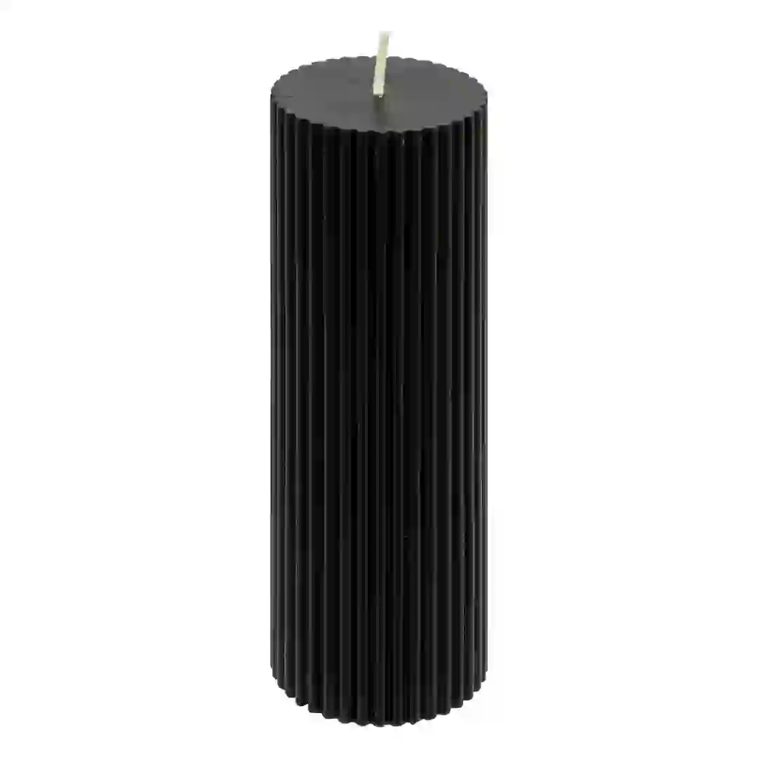 Atmosphera Demi Decorative Stripe Candle (5 x 14 cm, Black)