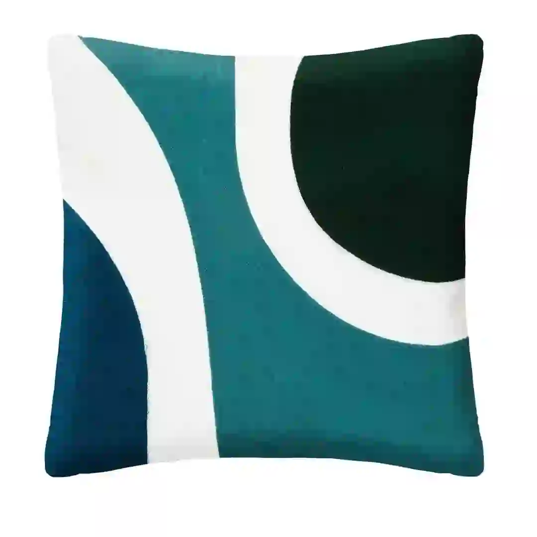 Atmosphera Embroidered Cushion (45 x 10 x 45 cm, Blue)