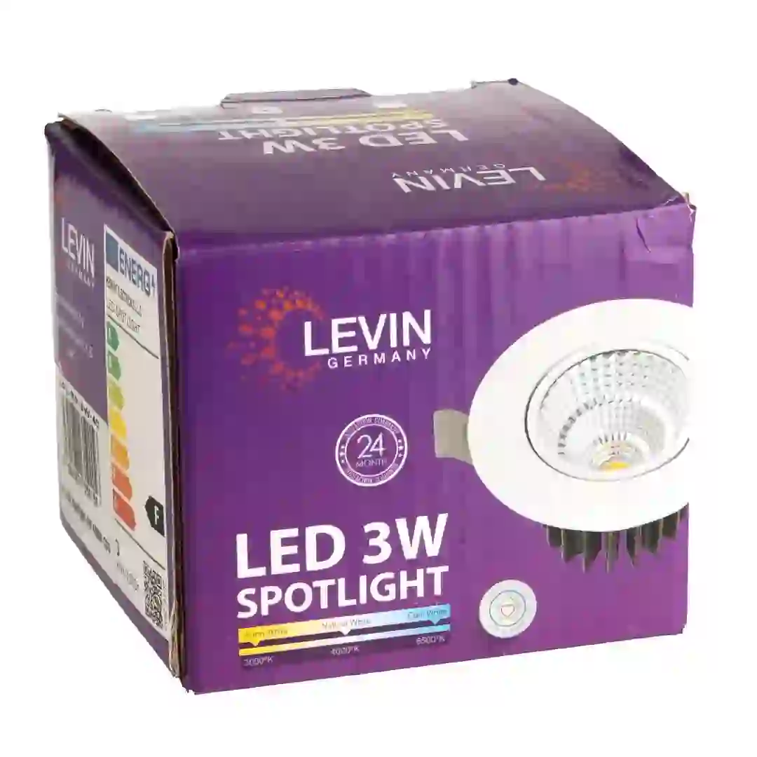 Levin LED COB Spotlight (3 W, Natural White)