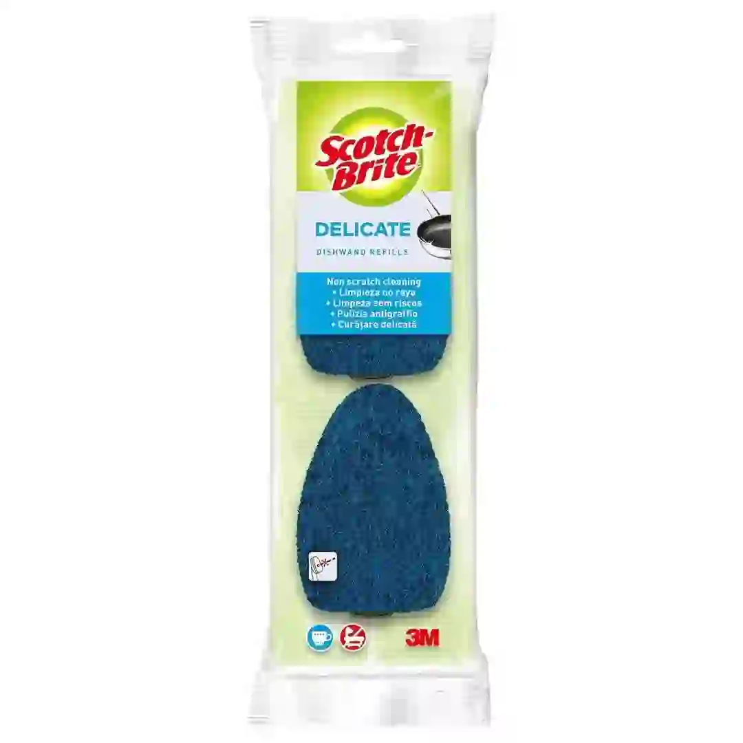 Scotch-Brite Dishwand Delicate Fibers Hand Brush Refills (Blue, 2Pc.)