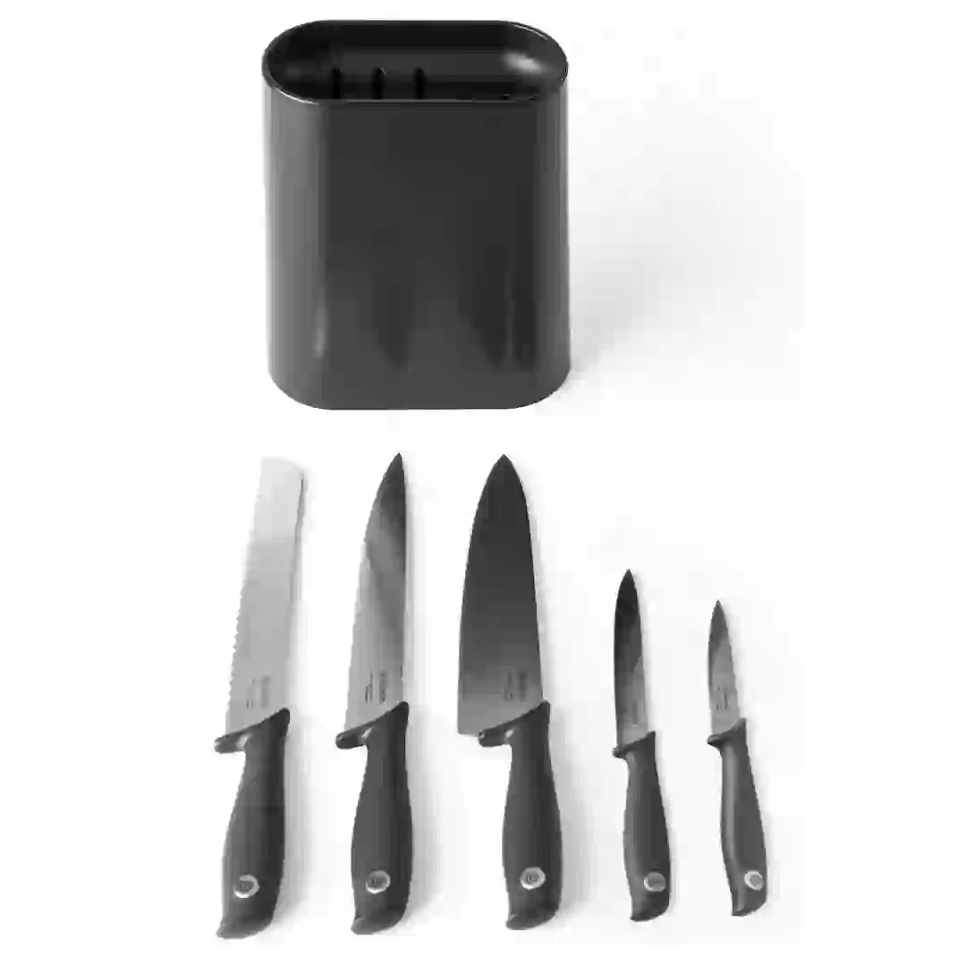Brabantia Tasty+ Knife Block Plus Knives (8.9 x 18.9 x 33.5 cm)