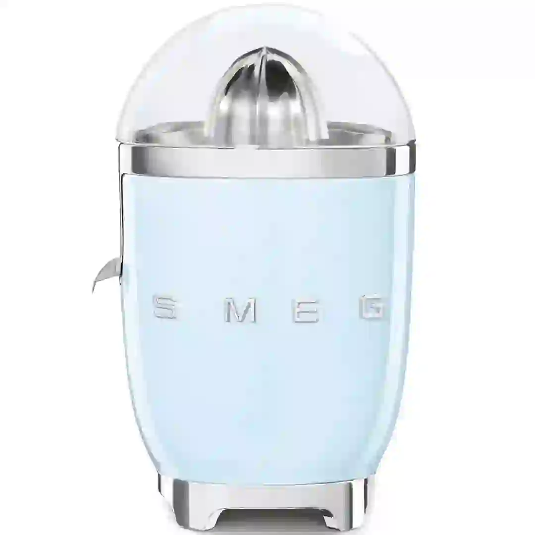 SMEG Retro 50's Style Manual Pressure Electric Citrus Juicer, CJF11PBUK (70 W, Glossy Pastel Blue)