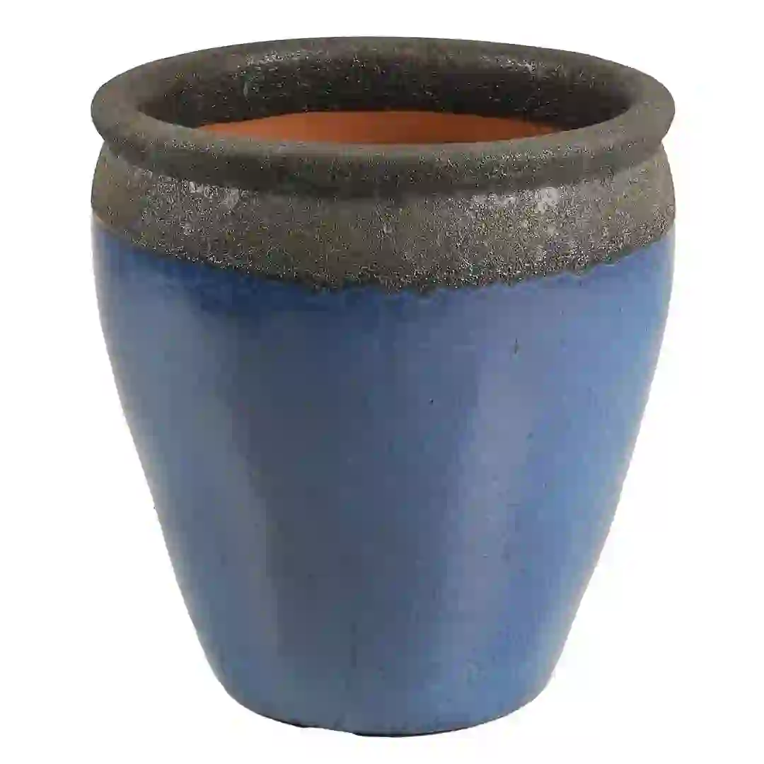 Antique Barriga 2-Tone Glazed Pot (48 x 55 cm, Turquoise)