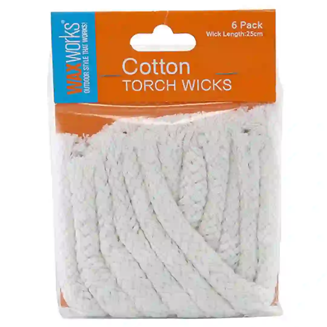 Waxworks Torch Wicks (25 cm, Pack of 6)