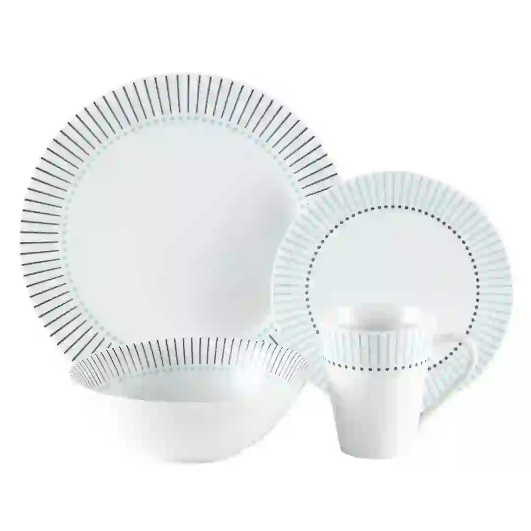 Jhumpa Porcelain Dinner Set (16 Pc, White)