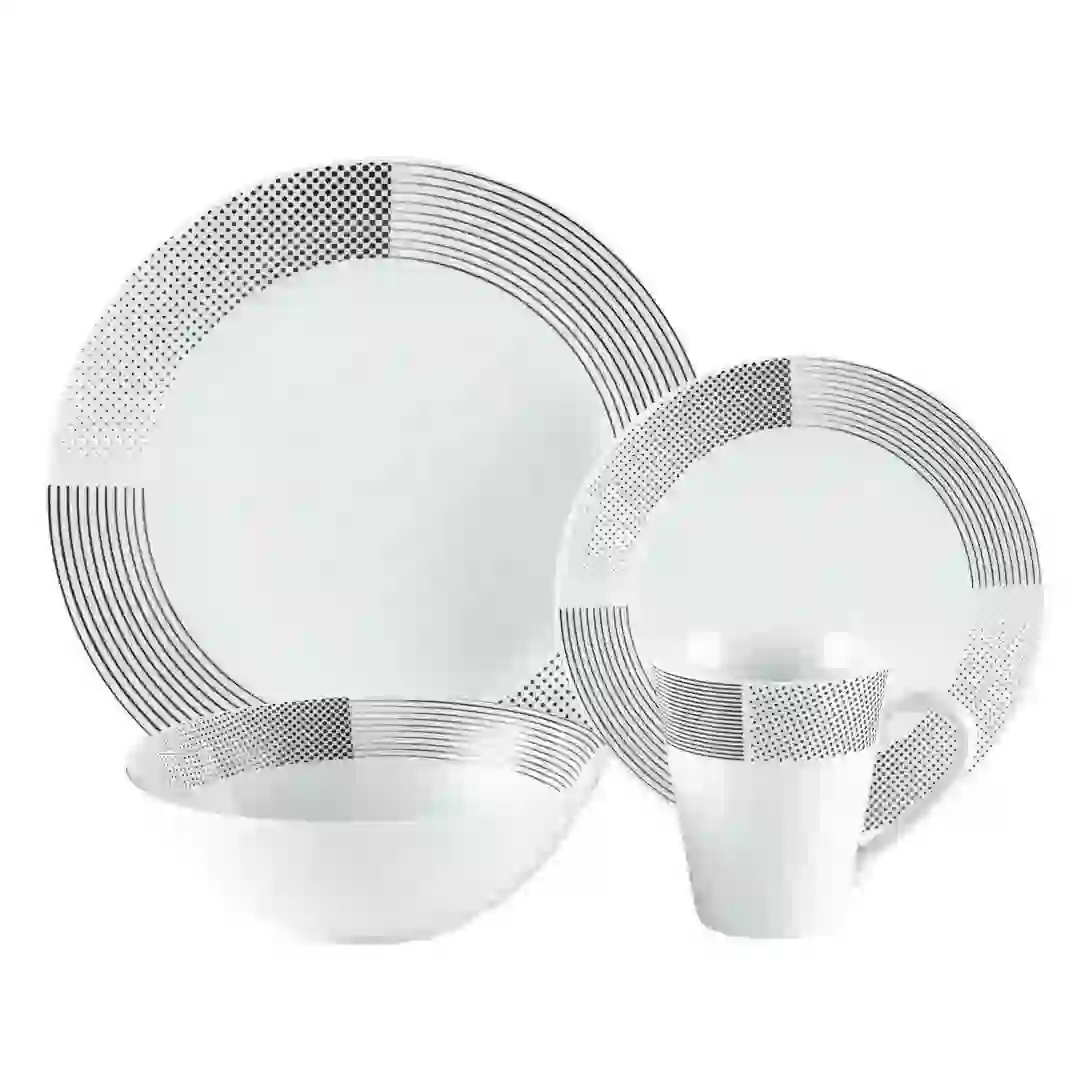 Lahi Porcelain Dinner Set with Decal (16 Pc.)