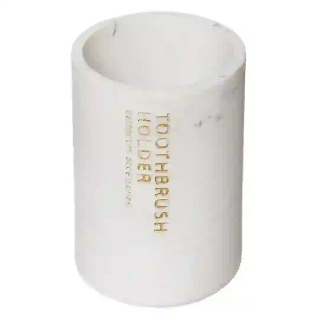 5Five Lea Toothbrush Holder (White, D. 7.7 x H. 10.8 cm)