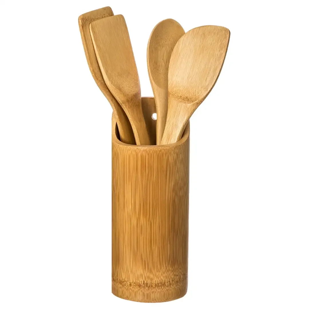 5Five Bamboo Utensil Tool Set with Holder (4 Pc.)