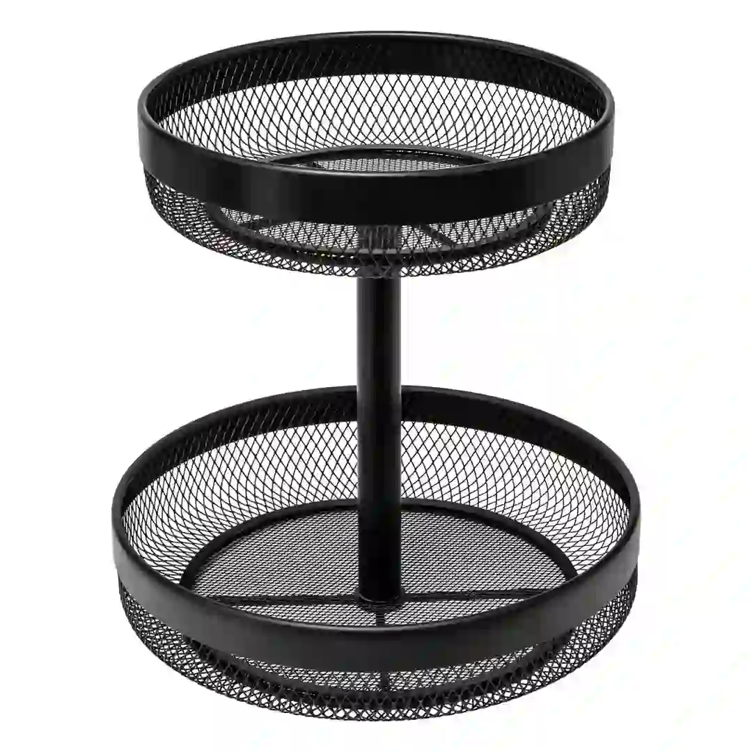 5Five 2-Tiers Mayaj Fruit Basket (Black, D. 30 x H. 31 cm)