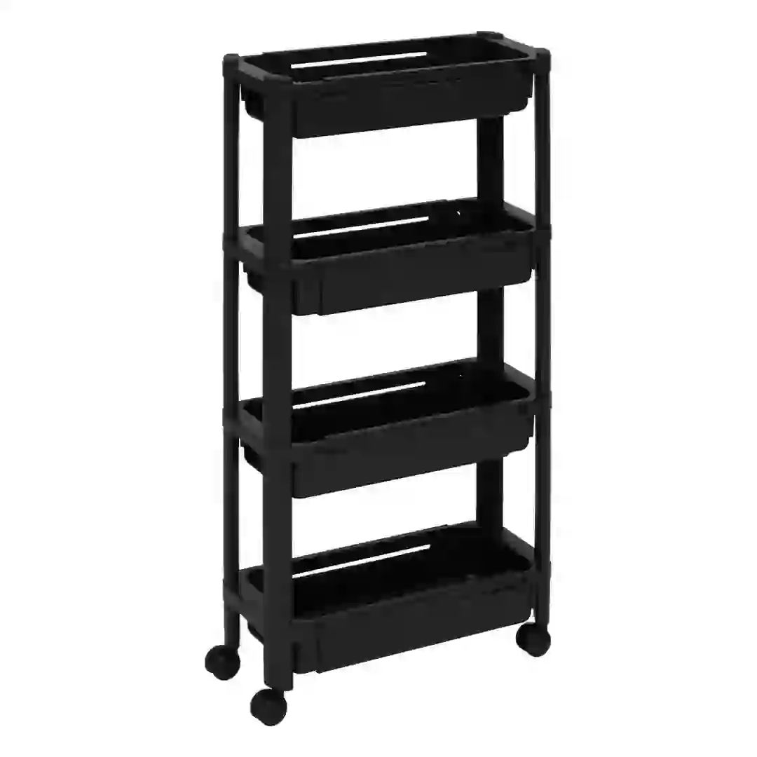 5Five 4-Tiers Extend Trolley (Black, L. 37.5 x D. 15 x H. 78.5 cm)