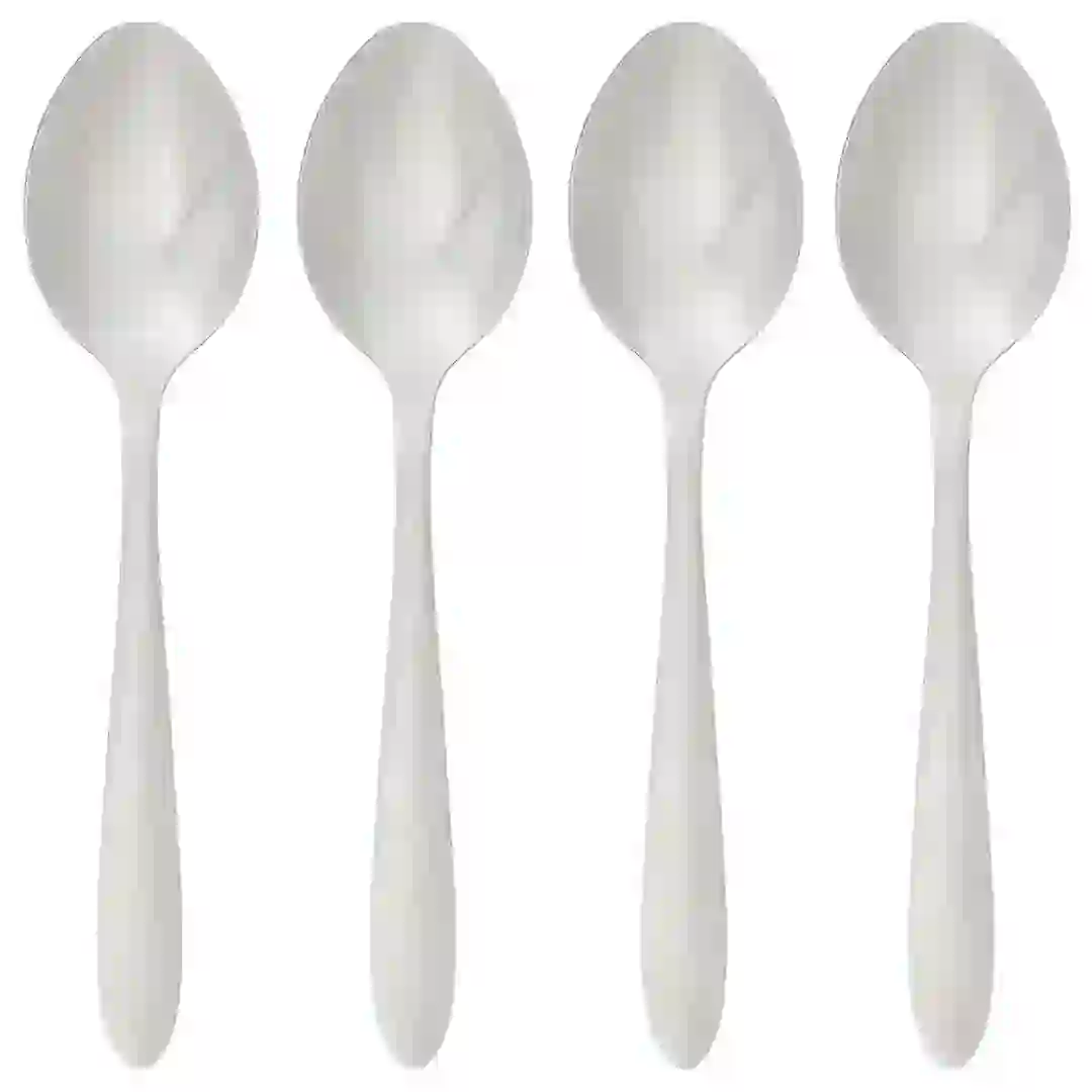 SG Stainless Steel Soup Spoon Set (Silver, 4 Pc.)