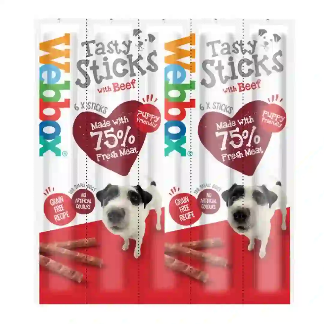 Webbox Tasty Sticks Beef Dog Treats (Small, 30 g)