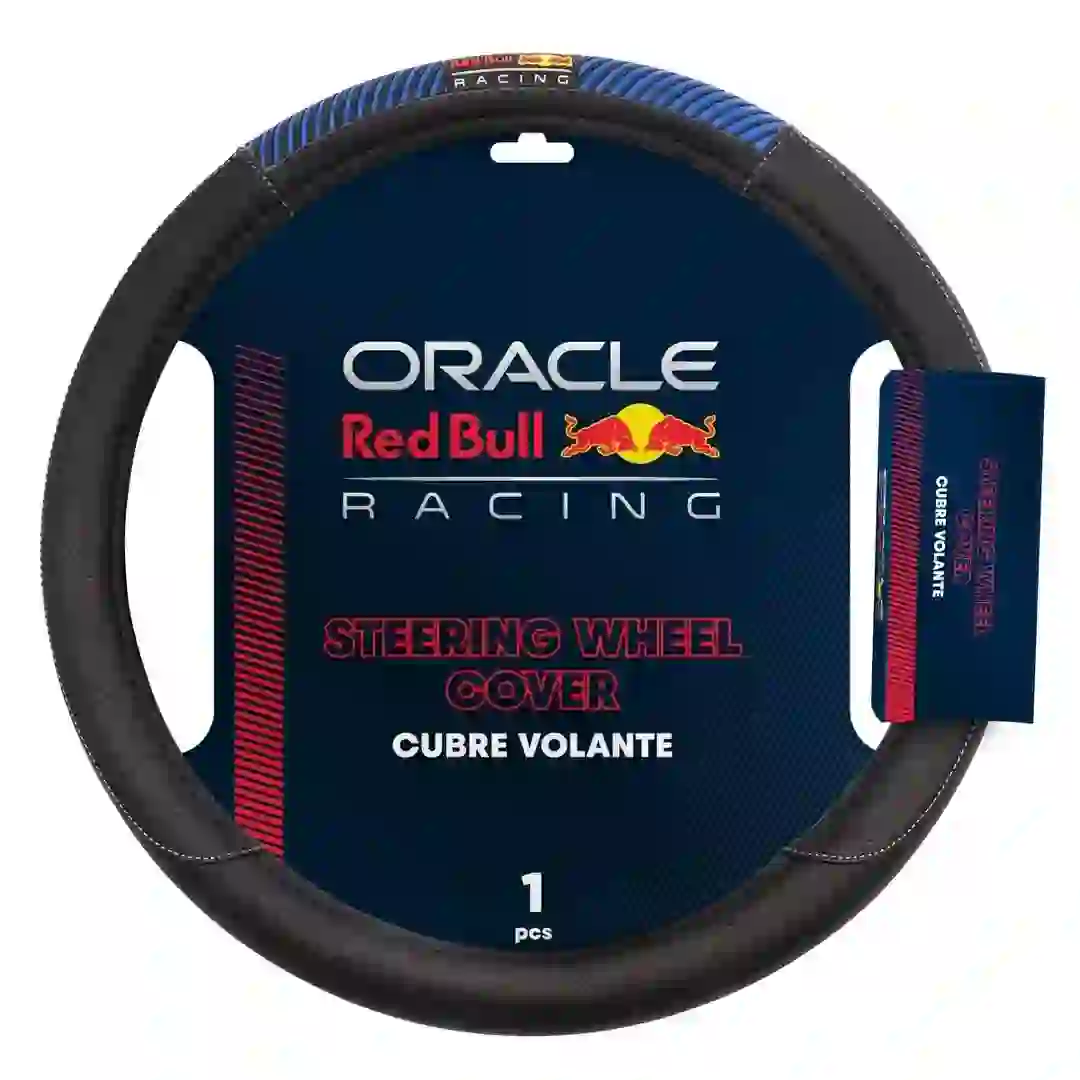 Red Bull Universal Fit Racing Steering Wheel Cover, RBSWC006BW (38 x 5 x 38 cm)