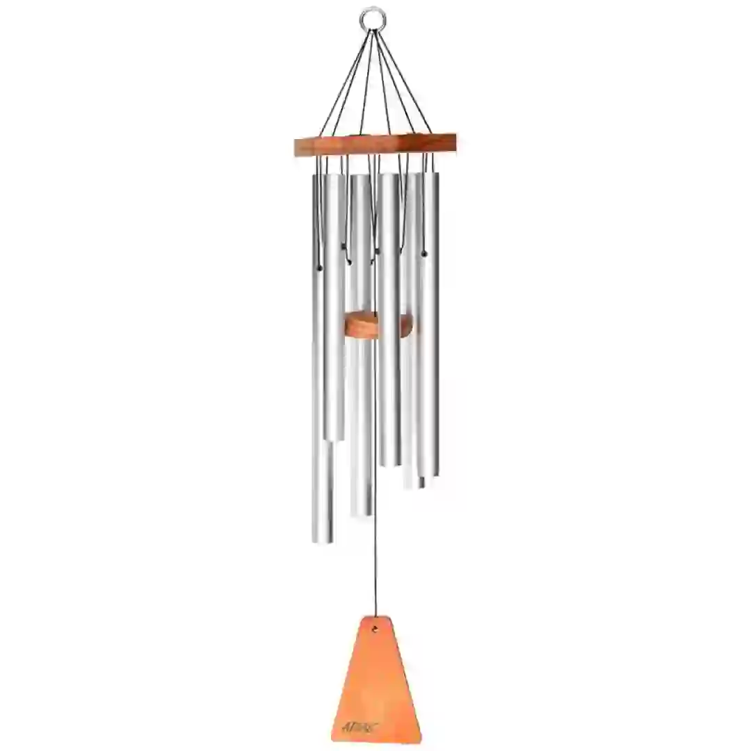 Arias Wind River 6 Tubes Wind Chime (29 in, Satin Silver)