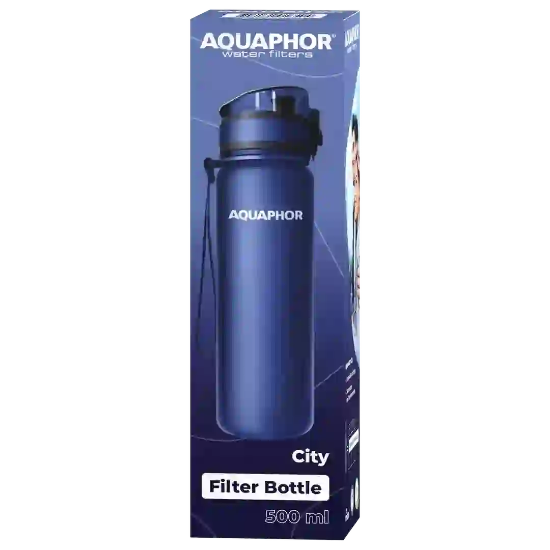 Aquaphor Water Filter Bottle City (0.5 L, Navy)