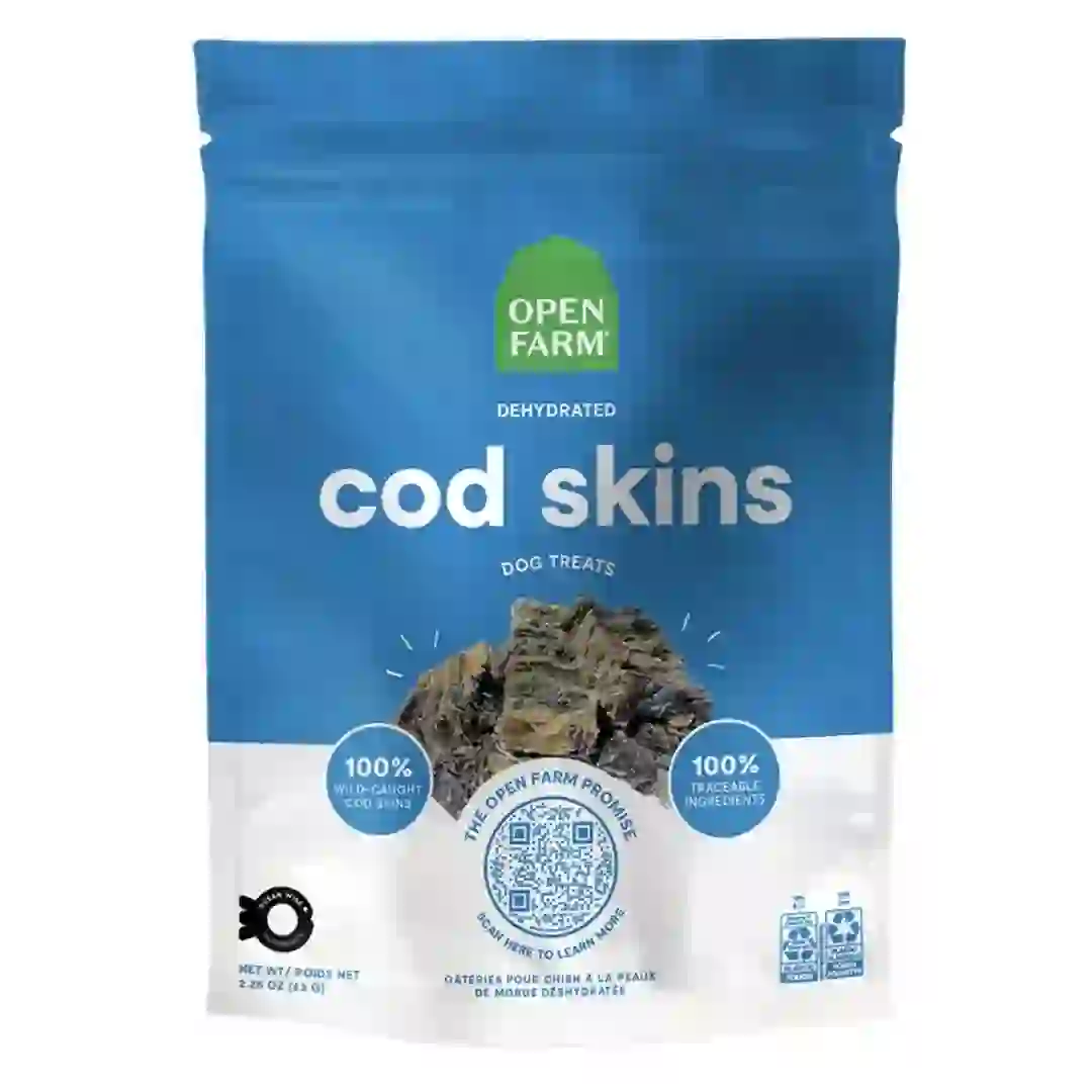 Open Farm Dehydrted Cod Skin Dog Treats (63 g)