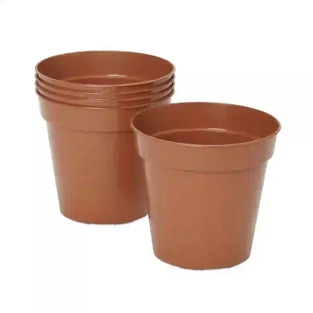 Lei Plastic Grow Pot Pack (5 Pc., 10 x 12 cm, Terracotta)