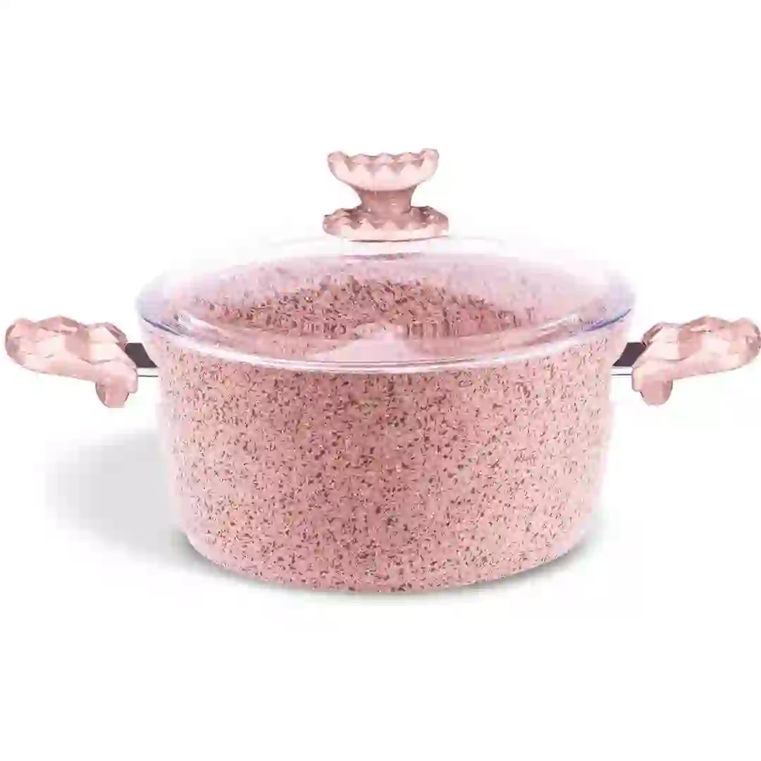 Home Maker Granitec Non-Stick Casserole (Pink, 28 cm)