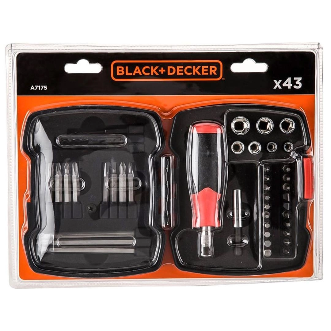 Black+Decker Ratchet Screwdriver & Socket Set W/Case (43 Pc.)