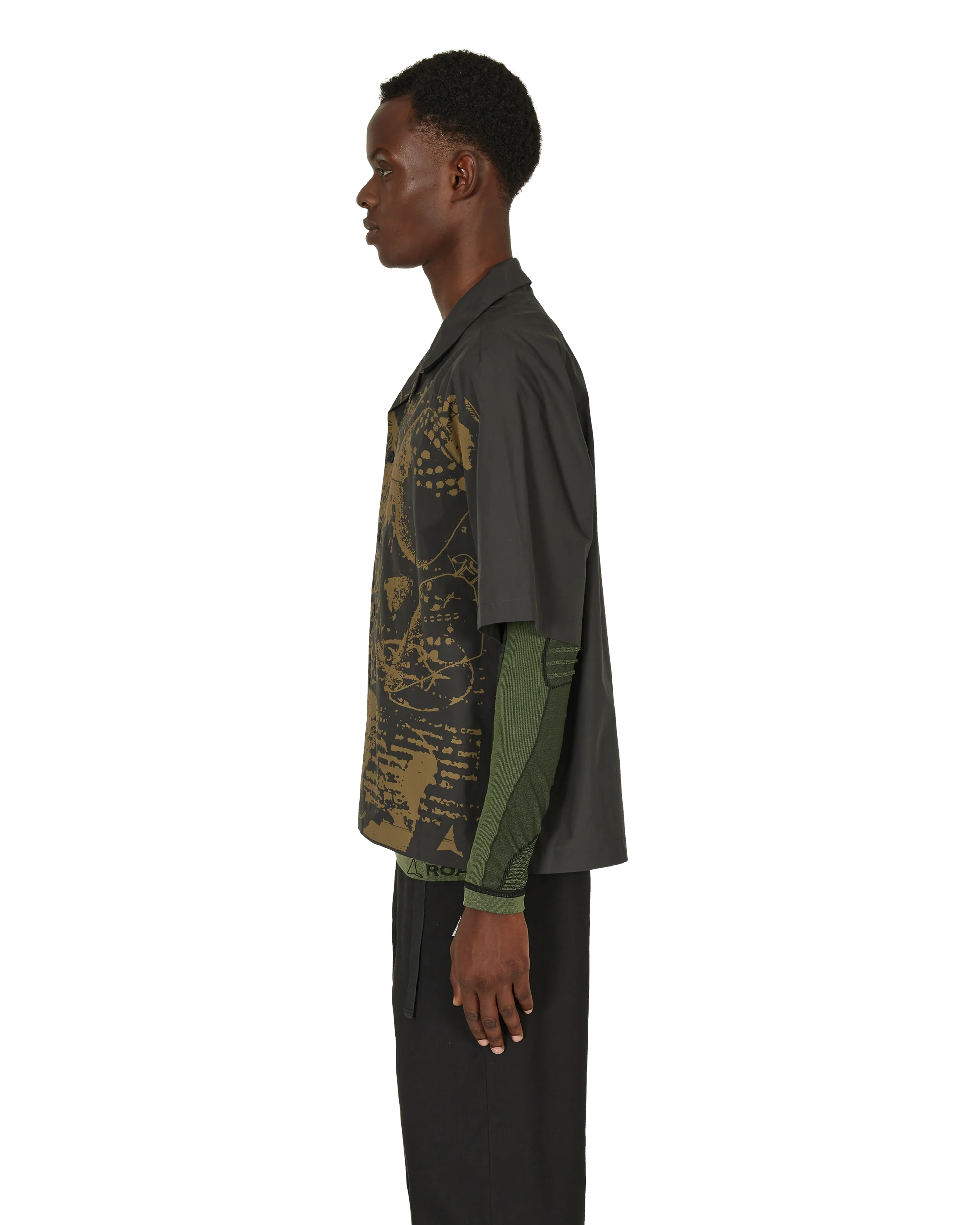 Camp Short Sleeve Shirt Print Anthracite