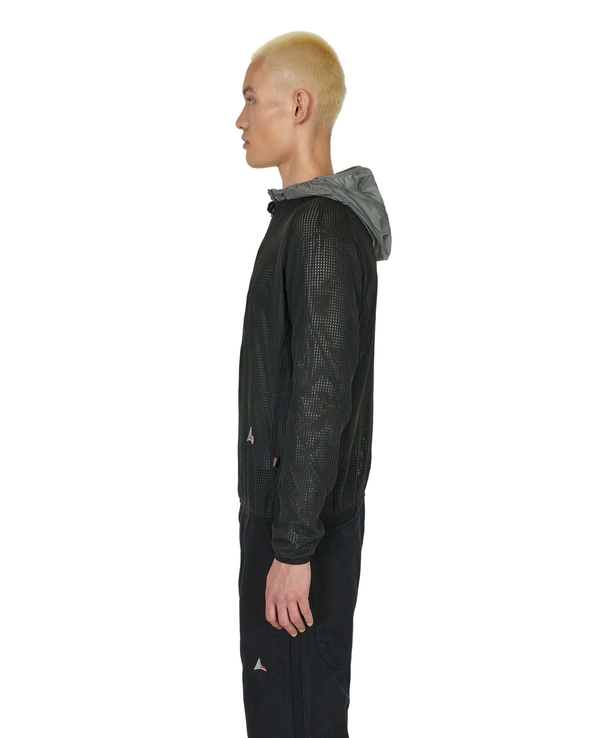 Mesh Zip Up Black
