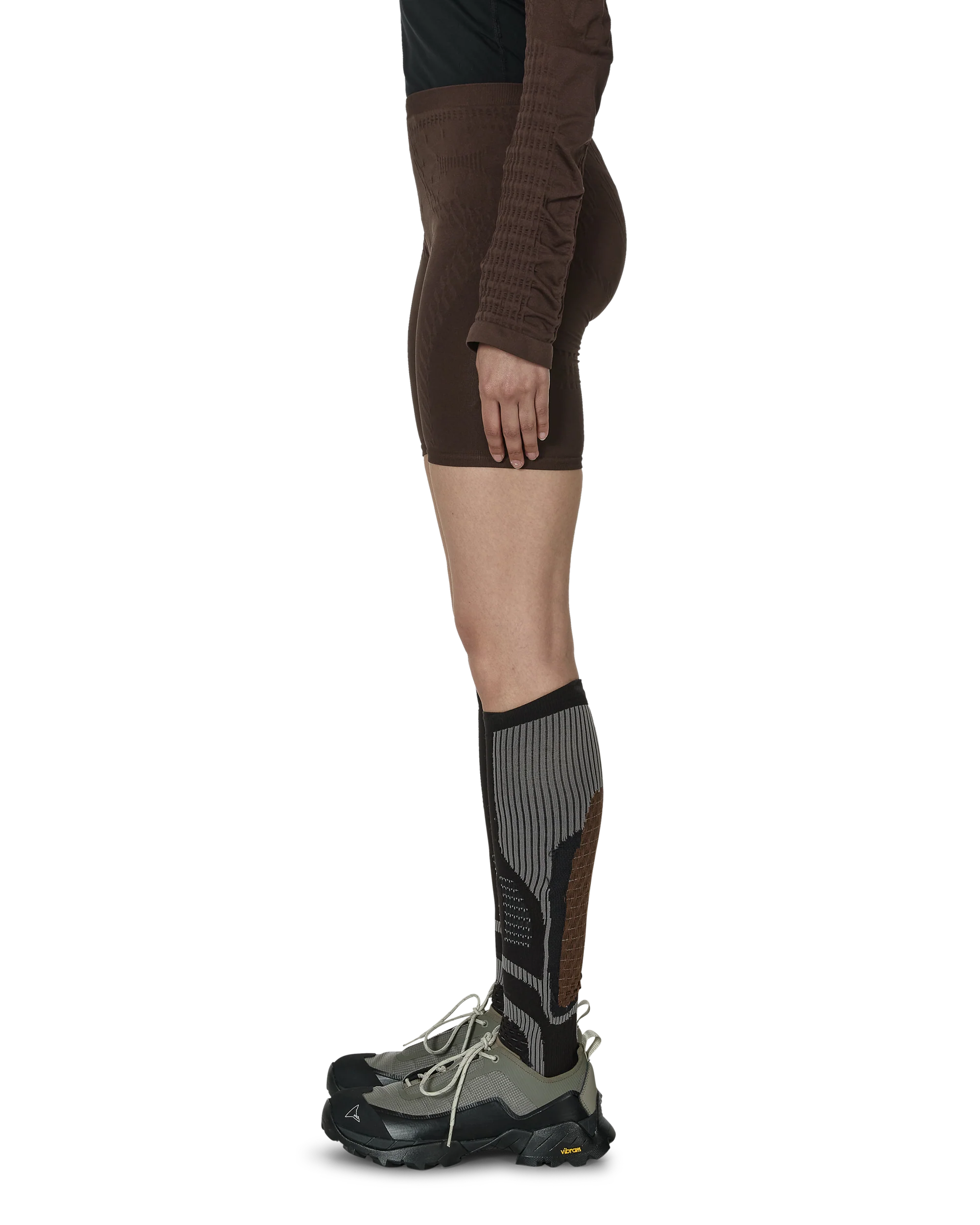 Circular Biker Shorts Dark Brown