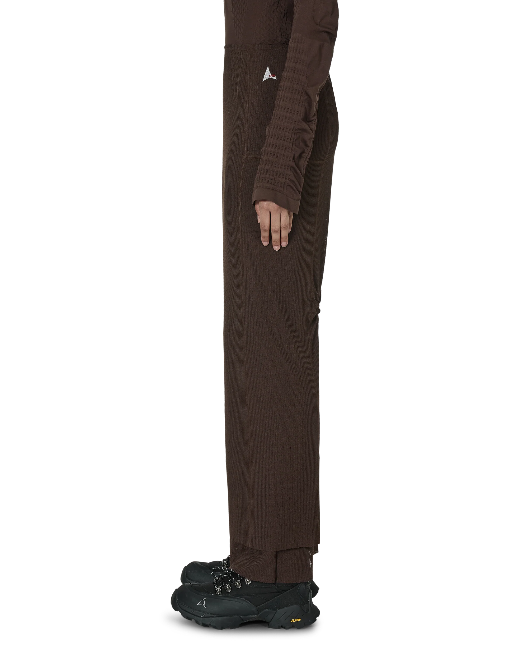 Mesh Long Skirt Dark Brown