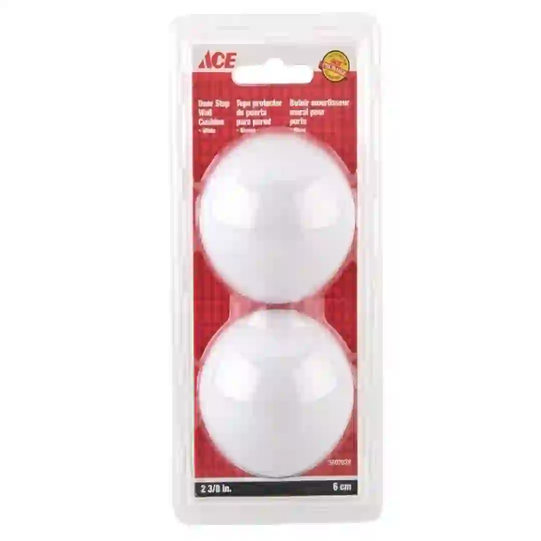 ACE Door Stop Wall Cushion (6 cm, White, Pack of 2)