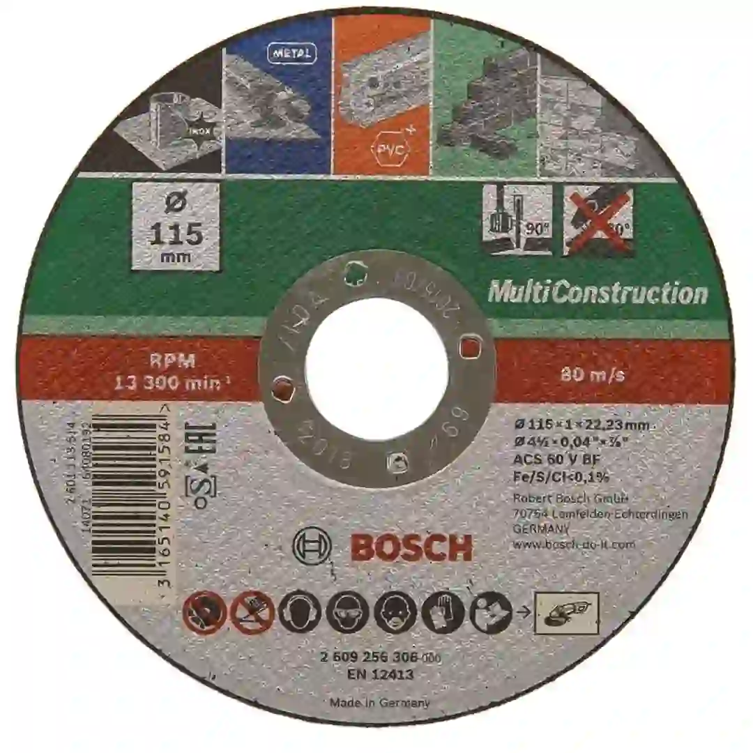 Bosch 2609256306 Straight Cutting MultiConstruction Disc (115 x 1 mm)
