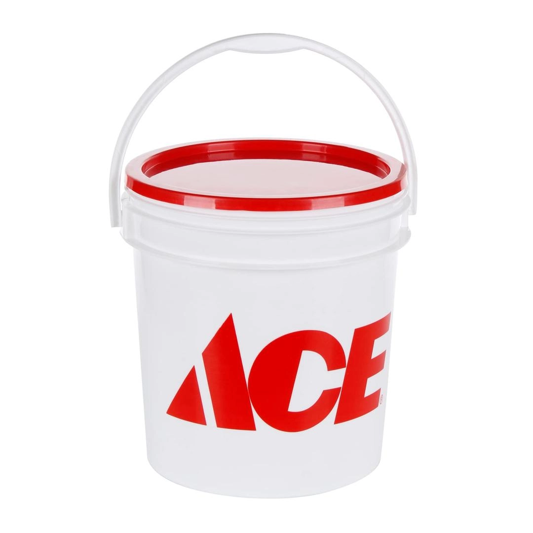 Ace Plastic Bucket (20 L, White/Red)