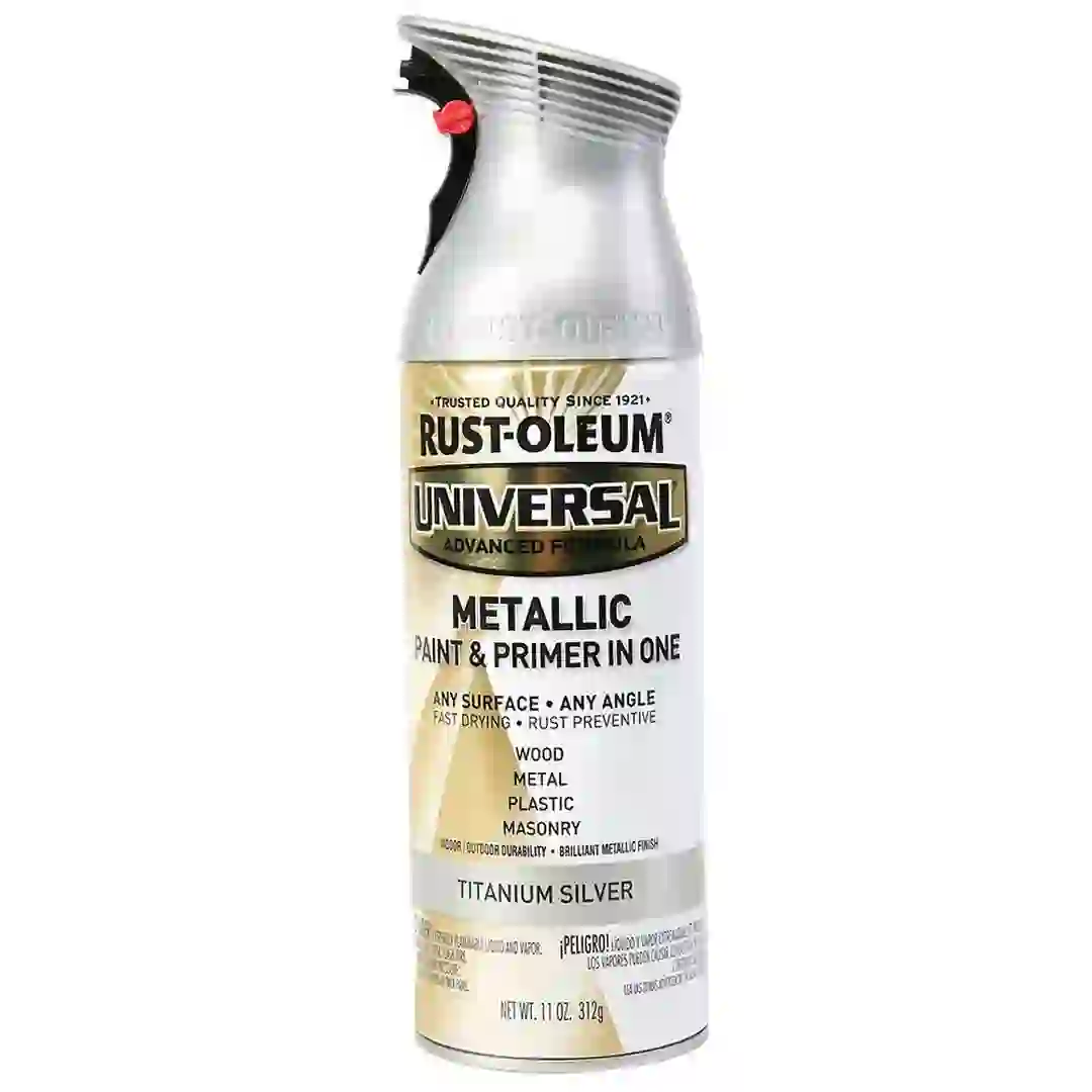 Rustoleum Universal Spray Paint & Primer in One All Surface (325.3 ml, Metallic Titanium Silver)