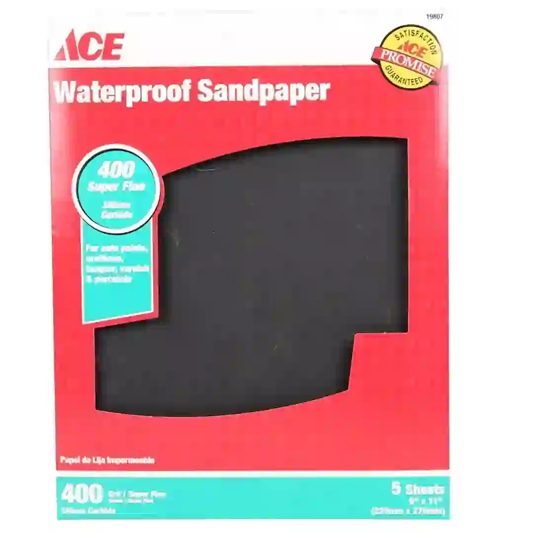 ACE 400 Super FineWater Proof Sandpaper (22.9 x 27.9 cm, Pack of 5)