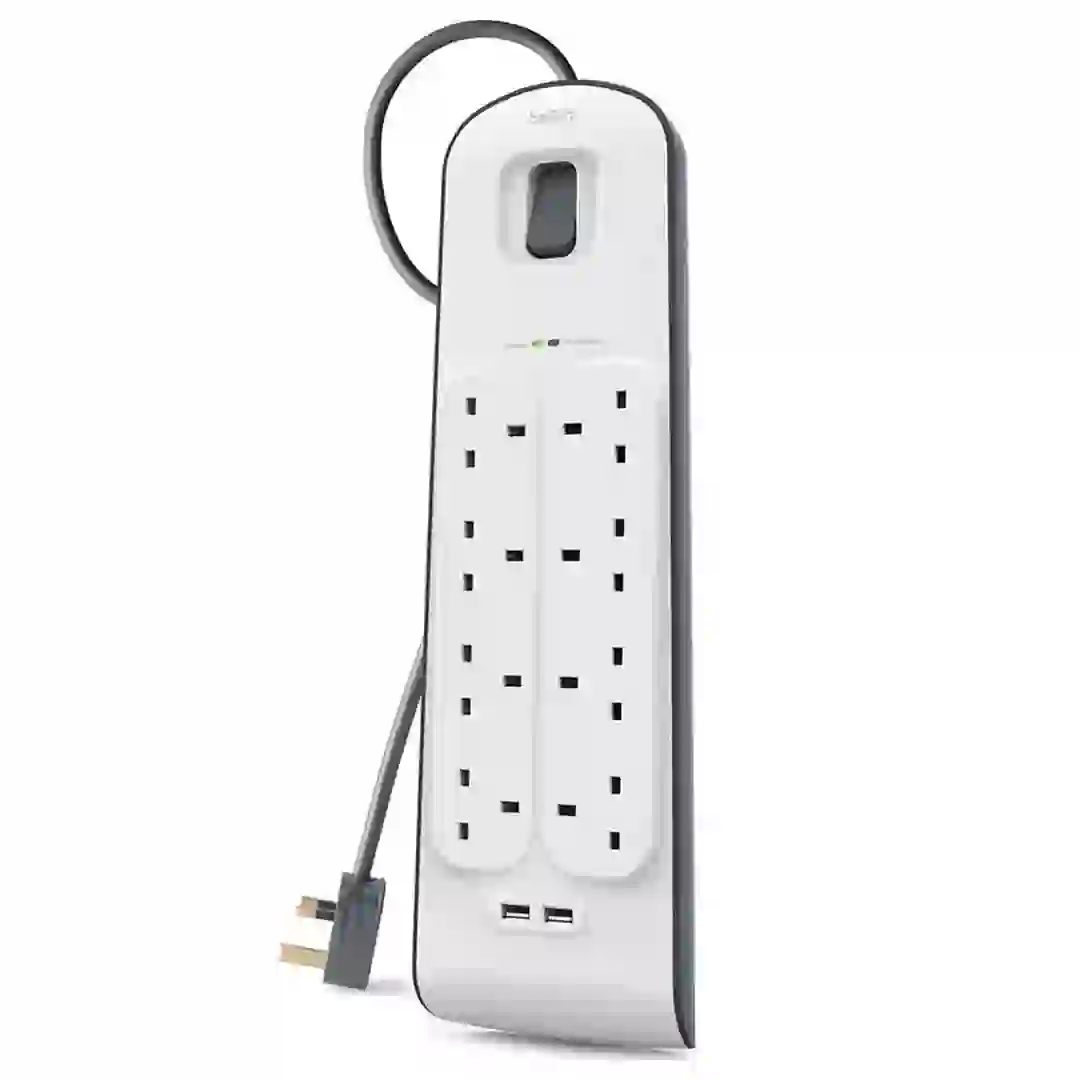 Belkin 8-Socket Surge Protector Extension Cord W/USB Port (2 m)