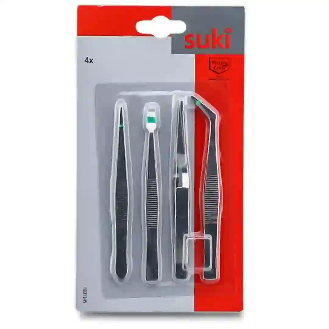 Stainless Steel Tweezer Set (Pack of 4)